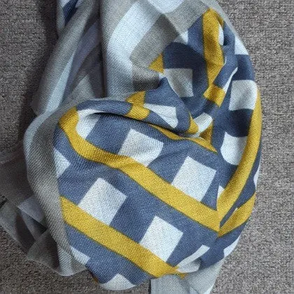 MERINO WOOL SCARF DIAGONAL STRIPES